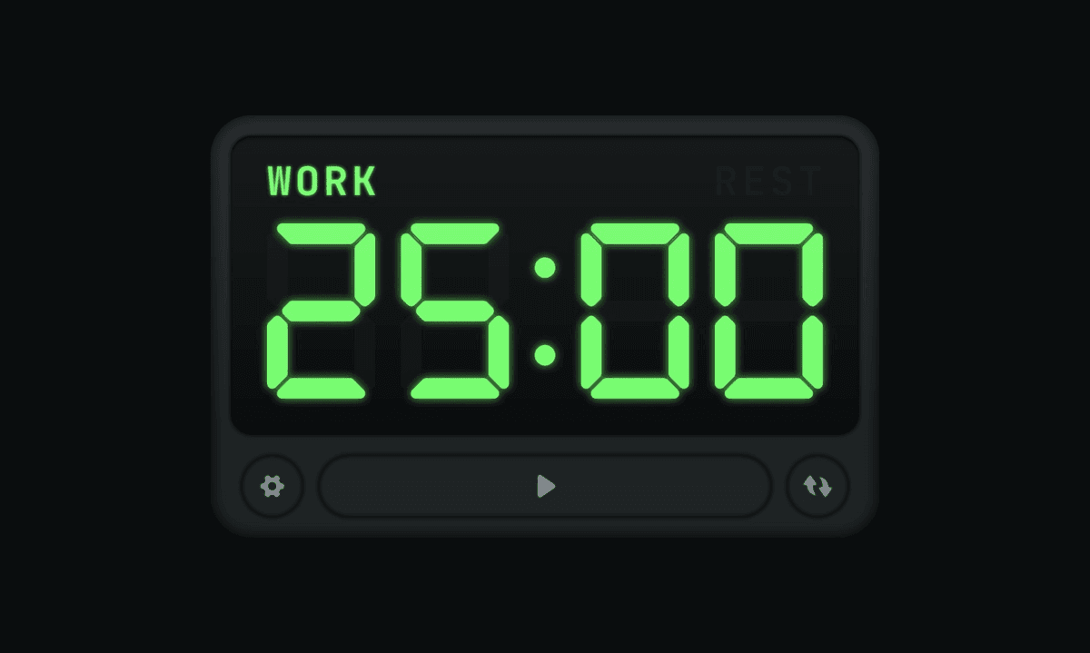 Skeuomorphic Focus Timer mockup