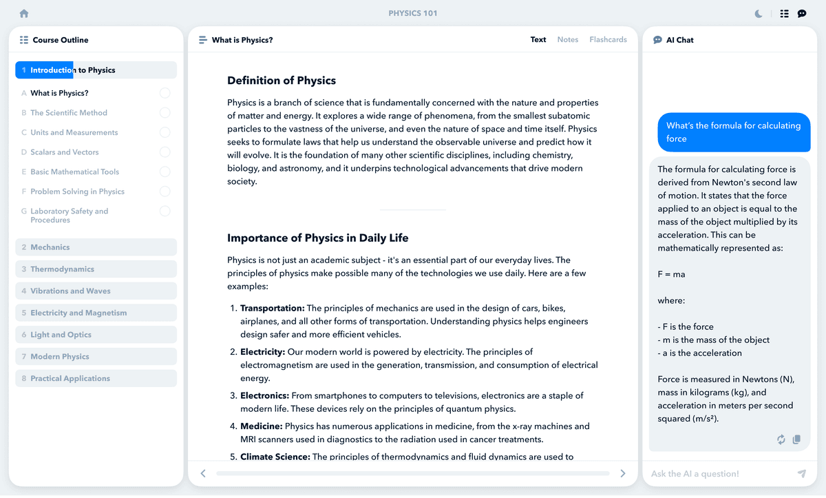 LLM Learning Platform mockup